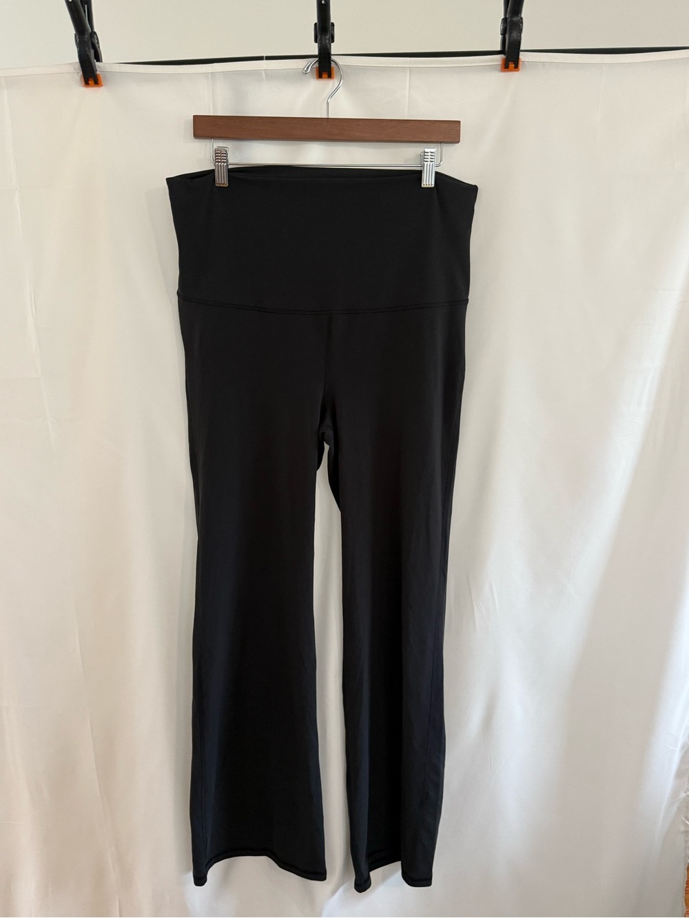 High-Waist Black Flare Maternity Yoga Pants